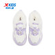 XTEP (XTEP) children's velvet cotton shoes, winter girls' rex rabbit velvet lining, warm and comfortable knob-buckle leather sneakers, sail white/snow purple 33