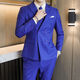 Men's three-piece suit suit Korean version slim fit groomsmen and groom wedding formal business casual professional suit jacket purple two-piece suit (suit + pants) XL XXL