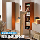 Tina rotierender Spiegelschrank mit massivem Holz Rotatable Ganzkörper vertikaler Dressing Spiegel mittelalterlicher Stil Home Magazine Schrank Aufbewahrungsschrank Schwarz Schwarz