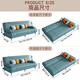Huiyue (no) multi-functional sofa bed for sitting and sleeping, foldable single bed, double bed, simple sofa for living room, small apartment, cat scratch leather, light blue, colorful sponge style, 1.8 meters long