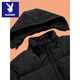 Playboy middle-aged and elderly winter cotton coat thickened dad down cotton coat middle-aged men's cotton padded jacket dad winter coat black L 175 suitable for 90-115 Jin Jin equals 0.5 kg