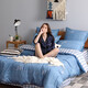 Mercury Home Textile Student Dormitory Three/Six-Piece Set School Mattress Quilt Cover Bedding Cover Bedding Pillow Cover Bedding Quilt Core Pillow Six-Piece Set Grid (100% Cotton/Dormitory Three-Piece Set) Bedding Singles Dormitory Bed (Quiet Cover 150*210cm)