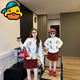 G.duck parent-child clothing for a family of three or four 2025 baby parent-child clothing mother-daughter clothing autumn and winter sweater love embroidered sweater off-white 170 Mom M