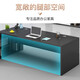 Desk boss desk simple modern manager desk and chair combination single office executive desk with cabinet furniture 180*80cm + side cabinet gray oak