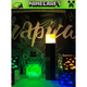 Null Minecraft mc torch lamp pixel wall-mounted night lamp rechargeable color-changing bottle Minecraft game peripherals torch lamp (rechargeable) with data cable + hook