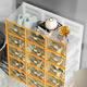 Shoebox (shoebox) shoe box storage box transparent shoe cabinet dormitory shoe artifact internet celebrity space-saving drawer folding sneaker plastic shoe rack high transparency model can hold 42 sizes small orange 32 pieces 0x0x0cm