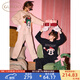 Gukoo Pajamas Couple Winter Disney Co-branded New Maillard Half Velvet Warm Men's Home Clothing Set Female D Mickey Couple Pajamas M Female