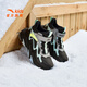 ANTA (ANTA) Children's Cotton Shoes Ridge Boys 25th Spring New Product Plus Velvet Warm Knob Button Outdoor Non-Slip Wear-Resistant Snow Boots Shanchuan Black/Thin Blue/Cold Gray-2 34 Feet Length Approximately 21.5cm
