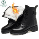 Woodpecker Martin Boots Women's Genuine Leather 2025 Autumn and Winter New Plus Velvet Large Size Short Boots Mid Heel Fur Integrated Warm Large Cotton Shoes Black Thickened Wool Lining 38