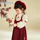 JELLYBABY velvet princess dress, fashionable skirt, 25 late autumn new long-sleeved sweet bow fashion dress