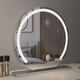 High-definition LED vanity mirror with light vanity mirror desktop smart home simple master bedroom semicircle silver 50 diameter rechargeable rotating touch three-tone lighting