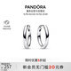 PANDORA 18mm string earrings in 925 silver, high-end, simple and fashionable, can be paired with light luxury birthday gifts for your girlfriend