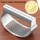 Yusenyi stainless steel garlic press, ring-shaped garlic press, household garlic masher, manual garlic clamp artifact, garlic peeling garlic press 75g (color box)
