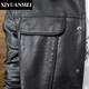 Nishihara Mei Nishihara Mei Lapel Leather Jacket Autumn and Winter Trendy Casual Simple Motorcycle Jacket Handsome Slim Leather Jacket Men's Outer Black L