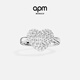 APM Monaco new product love ring silver white pavé large heart-shaped design simple hand jewelry gift silver size 60