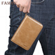 
Feiman genuine leather passport bag men's air ticket clip overseas travel passport book multi-function wallet certificate storage bag air ticket lady deep brown color - anti-theft brush version
