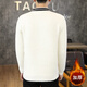 Jacket sweater men's velvet thickened winter warm sweater Korean style men's imitation mink velvet Henry collar bottoming shirt top 24014 white M recommended 80-100Jin Jin equals 0.5 kg