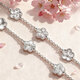 Meluxe peach blossom pt950 platinum bracelet honeycomb bracelet platinum chain birthday gift A style 6.86g-16+3cm