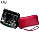 Danish vanlemn anti-theft brushing large capacity card bag anti-demagnetization large wallet men's mobile phone passport bag multi-function storage card bag handbag women's card bag red large wallet [can hold two passports]
