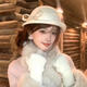 Fat Donglai's same style winter French lady lace bow woolen beret women's season 2025 new white bow woolen hat