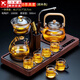 Zhengyang glass tea set office high-end complete set of pumping Kung Fu tea tray and boiling water integrated tea table electric ceramic stove tea making device Ge (one-piece pumping Hu) 900+ automatic (pavilion) six-color handle