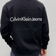 Calvin Klein Jeans embossed long-sleeved 25 printed embroidered new sweatshirt pure cotton loose versatile versatile pullover top for men and women trendy style white M recommended 100-120Jin Jin equals 0.5 kg