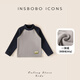 INSBOBO boys' tops 2025 winter new baby bottoming shirt children's velvet thickened T-shirt children's clothing autumn and winter dark gray 80