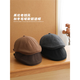 Uncle Stubble Thick Forward Hat Men and Women Winter Solid Color Versatile Newsboy Hat Retro Old Money Style Beret Brown One Size (55-59cm) Adjustable