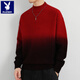 Playboy (PLAYBOY) 2025 new gradient sweater men's autumn and winter trendy and handsome bottoming new loose half turtleneck sweater LR9678 blue gray regular style XL recommended 130-150Jin Jin equals 0.5 kg