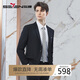 Qipai suit men's spring business formal wear easy-care flat lapel interview suit jacket