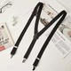 Limeng Men's Suspender Clip Adult Pants Suspenders Suspenders Suit Shirt Suspenders Men's Fat Elastic Shoulder Straps Black