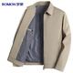 Romon 100% reine Baumwolljacke für Männer mittleren und jungen Menschen Frühlings- und Herbstmäntel für Workwear Casual Revers Daddy Anzug Herrenjacke Hemd