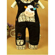 Youbeixiang (youbeixiang) thickened trousers for infants and young children, new crotchless cute cartoon autumn and winter baby suspenders for men and women, cotton trousers jumpsuit, dark green happy cow 73cm _ It is recommended that 18Jin Jin is equal to within 0.5kg