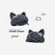 Japanese folded brim cute cat ears washed old octagonal hat for women versatile literary retro denim newsboy beret light color M (56-58cm