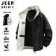 JEEP SPIRIT Jeep jacket men's sherpa jacket men's tops autumn and winter high-end casual velvet thickened cotton coat