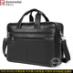 Rommedal business briefcase men's cowhide multi-layer large-capacity cross-body bag computer bag file bag men's portable shoulder bag black 17 inches