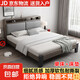 Bed 1.5mx2m solid wood bed rental room modern simple double bed oak gray single bed 1.8*2m