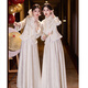 New Chinese-style bridesmaid dress for autumn and winter, new sister dress, bestie dress, wedding temperament, warm and slimming, can be worn in daily life, straight style S