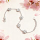 Meluxe peach blossom pt950 platinum bracelet honeycomb bracelet platinum chain birthday gift A style 6.86g-16+3cm