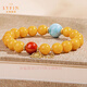 Layun Feiyin Beeswax Bracelet Amber Chicken Fat Yellow Authentic High-end Gift Nanhong Bracelet Women's Sea Pattern Stone Transfer Beads 9mm (one item, one certificate, national re-inspection)