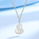 Wanfulong platinum earrings white gold PT950 pendant Fulu double gourd jewelry style birthday gift for girlfriend Ping An gourd pendant free s925 necklace 6.12g
