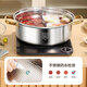 Extra thick 304 stainless steel mandarin duck soup pot hot pot household stew plus single pot hot pot gas stove induction cooker special 304 clear soup pot single bottom non-stick pot 26cm