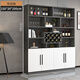 Yusenyi wine cabinet against the wall living room home red wine storage cabinet modern simple wine cabinet sideboard integrated entrance cabinet customization 150*200*30 modern door 4 doors gray white double door