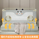 No-punch bed fence, baby anti-fall guardrail, baby anti-fall bed guardrail, U-shaped enlarged base, no need for nails, gray bear baby, enlarged U-shaped base, 1.8+2+2 meters (three-sided installation)