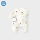 Koala nose, cute and cute, quilted and warm, baby autumn and winter cotton padded clothes, thickened lace-up sweatshirt, happy snowman, milk white 52cm