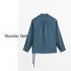 Massimo Dutti Spring and Summer New Product 2026 Women's Casual Simple Versatile Wind Elegant Cross Blouse Shirt 05108708 Green S (170/88A)