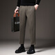 Baleno S&K autumn and winter woolen trousers men's slim trousers Korean style casual straight plus velvet drape nine-point trousers CY86 gray nine-point regular 29 110-120Jin Jin equals 0.5 kg