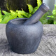 MPPMCK black gold stone mortar garlic pounder medicine jar stone household medicine mortar stone garlic mortar small grinder stone Gu mortar diameter 13CM