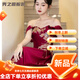 Verse Verse burgundy toast dress bride's dressing gown style engagement wedding dress new Chinese style one shoulder light luxury national style burgundy S