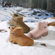 Lee children's shoes winter new versatile children's velvet snow boots girls Northeast warm cotton shoes boys 50% off gray green 33 recommended foot length 204-209mm